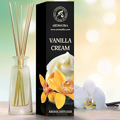 Crema de Vainilla Aroma Difusor 100ml - Difusor de Lengüeta - Fragancia de la Habitación - Fragancia para el Hogar - Ambientador - Crema de Vainilla Difusor Perfumado - Regalo