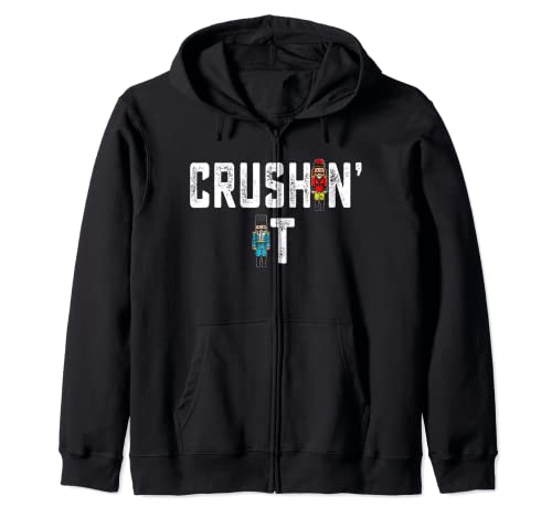 Crushin It Cascanueces Divertido Nuez Galleta Navidad Mujer Chica Sudadera con Capucha