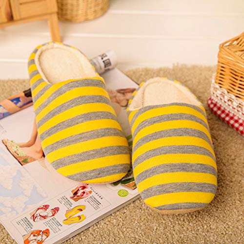 Dasongff Zapatillas de estar por casa para hombre y mujer, con espuma viscoelástica, pantuflas suaves y esponjosas, con rayas térmicas, unisex, para interiores y exteriores, para otoño e invierno