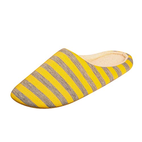 Dasongff Zapatillas de estar por casa para hombre y mujer, con espuma viscoelástica, pantuflas suaves y esponjosas, con rayas térmicas, unisex, para interiores y exteriores, para otoño e invierno