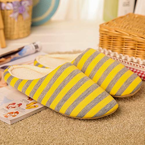 Dasongff Zapatillas de estar por casa para hombre y mujer, con espuma viscoelástica, pantuflas suaves y esponjosas, con rayas térmicas, unisex, para interiores y exteriores, para otoño e invierno