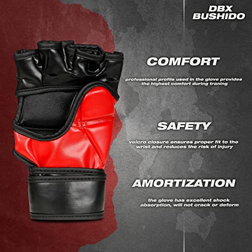 DBX Bushido MMA Guantes de boxeo para hombre, guantes de boxeo, artes marciales mixtas, protección de muñeca