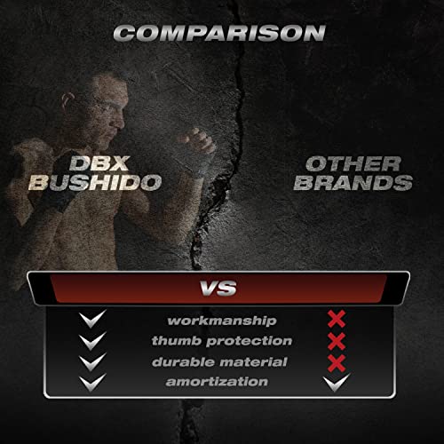DBX Bushido MMA Guantes de boxeo para hombre, guantes de boxeo, artes marciales mixtas, protección de muñeca