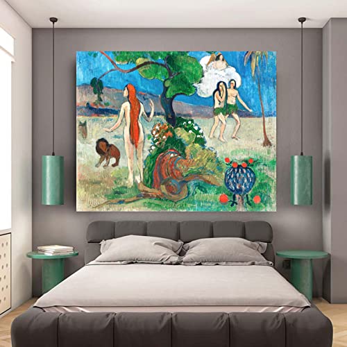 Decoración del hogar Lienzo de pared Reproducciones de arte famoso Pintura al óleo Impresionismo Impresiones Imágenes Paul Gauguin-Paradise Lost enmarcado