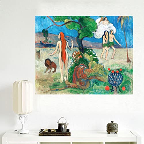 Decoración del hogar Lienzo de pared Reproducciones de arte famoso Pintura al óleo Impresionismo Impresiones Imágenes Paul Gauguin-Paradise Lost enmarcado