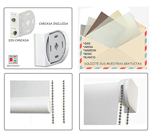 Decorestor Estor Translucido Premium A TU Medida, Desde 40 a 280 cm de Ancho. Permite Paso de Mucha luz y conserva tu intimidad. Color Gris. Estores traslucidos de Calidad para Ventanas y Puertas.