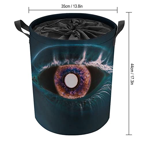Deep Eyes - Cesto para la ropa con asa, plegable, 35 x 44 cm