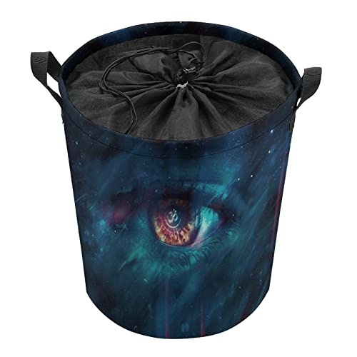 Deep Eyes - Cesto para la ropa con asa, plegable, 35 x 44 cm