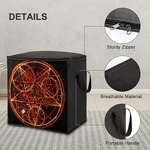 Deep Eyes ERDG Organizador de bolsas de almacenamiento de ropa de gran capacidad con asa reforzada cajas de almacenamiento para edredones mantas ropa de cama