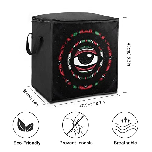 Deep Eyes ERDG Organizador de bolsas de almacenamiento de ropa de gran capacidad con asa reforzada cajas de almacenamiento para edredones mantas ropa de cama