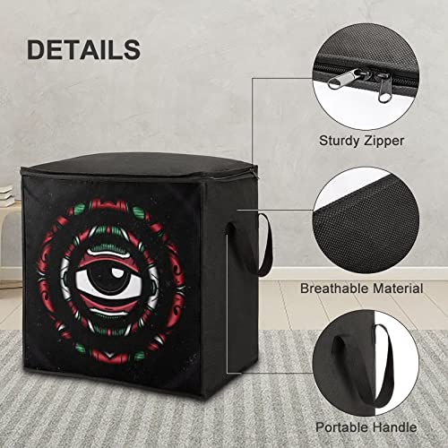 Deep Eyes ERDG Organizador de bolsas de almacenamiento de ropa de gran capacidad con asa reforzada cajas de almacenamiento para edredones mantas ropa de cama