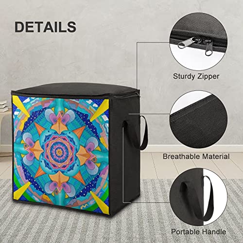 Deep Eyes ERDG Organizador de bolsas de almacenamiento de ropa de gran capacidad con asa reforzada cajas de almacenamiento para edredones mantas ropa de cama