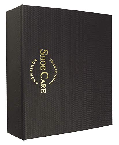 DELARA Conjunto de Limpieza de Zapatos de 9 Piezas en Caja Negra con Relieve de Oro