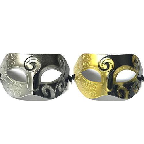 Demarkt Máscara de jazz, mascarada, mascarilla masculina, sexy, veneciana, para carnaval, Halloween, fiesta de Navidad, tamaño 9 x 16 cm (blanco + negro)