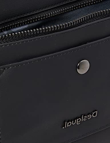 Desigual Accessories-Bolsa de Piel sintética, Cuerpo de Across para Mujer, Negro, U