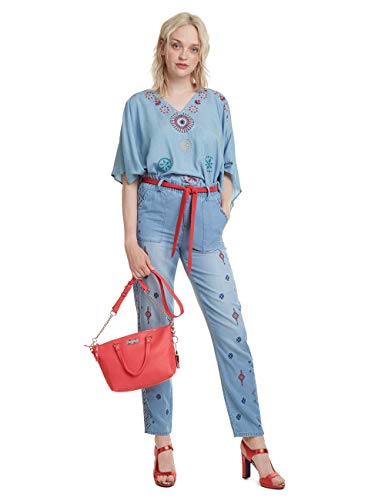 Desigual - Bag Colorama Gela Women, Bolsos bandolera Mujer, Rojo (Azalea), 10.5x22x25 cm (B x H T)