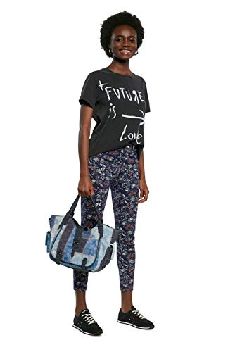 Desigual Denim Shoulder Bag, Bolsa para Hombros para Mujer, Azul, U