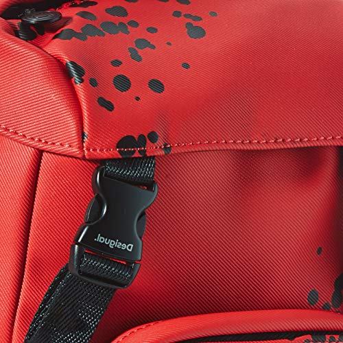Desigual PU, Mochila de Poliuretano Mini para Mujer, Rojo, Medium