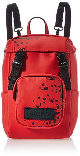 Desigual PU, Mochila de Poliuretano Mini para Mujer, Rojo, Medium