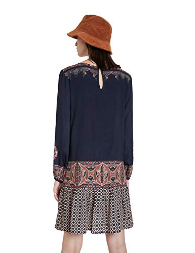 Desigual Vest_Praga Vestido Informal, Negro, M para Mujer