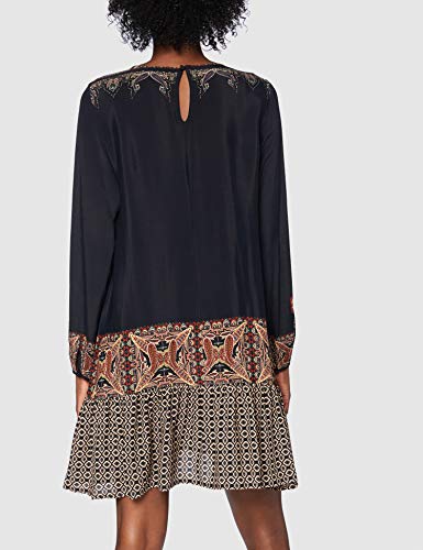 Desigual Vest_Praga Vestido Informal, Negro, M para Mujer