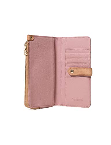 Desigual - Wallet Grand Valkiria Ester Women, Carteras Mujer, Naranja (Coral), 1x10x19 cm (B x H T)