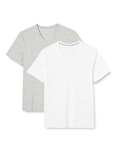 Dim T-Shirt Green Bio Ecosmart X2 Camiseta Interior, Blanc/Gris Perle, L para Hombre