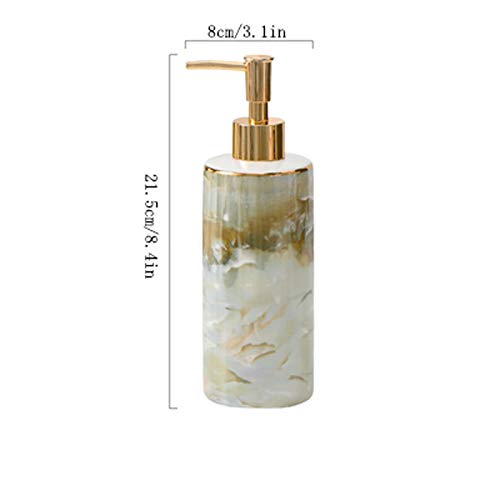Dispensadores de loción Dispensador de jabón de cerámica de la textura de mármol hermosa para la cocina del baño de la cocina botella líquida duradera con bomba de oro mate Dosificador de jabón