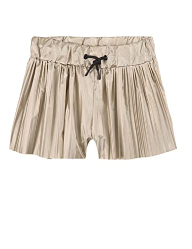 DKNY - PANTALÓN Corto ''Gold Patterned Floaty Shorts'' EN Color Oro - Short Plisado para NIÑA (12 AÑOS)