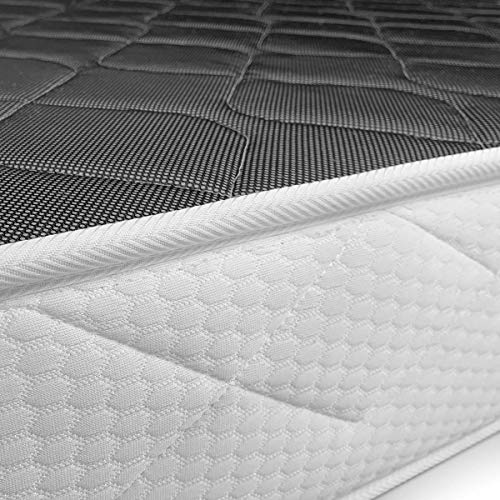DUÉRMETE ONLINE Colchón Viscoelástico Sena Reversible | Firme y Confortable | Firmeza Media-Alta | Cara Invierno/Verano, Blanco, 100x190