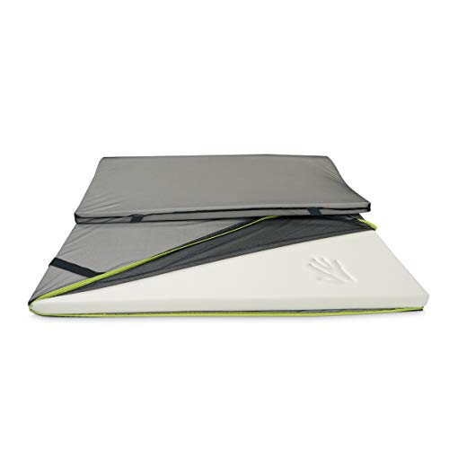 DUÉRMETE ONLINE Topper Colchón Viscoelástico Bio Sport 5cm Grosor | Tejido Súper Transpirable | Antiácaros y Antibacterias, Efecto Antiestrés, 135 x 190