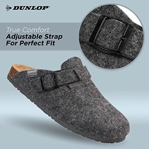 Dunlop Zapatillas Hombre Casa, Pantuflas Hombre Abiertas, Babuchas Hombre Con Forma De Zueco 41-47 (44 EU, Gris oscuro, numeric_44)