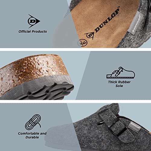 Dunlop Zapatillas Hombre Casa, Pantuflas Hombre Abiertas, Babuchas Hombre Con Forma De Zueco 41-47 (44 EU, Gris oscuro, numeric_44)