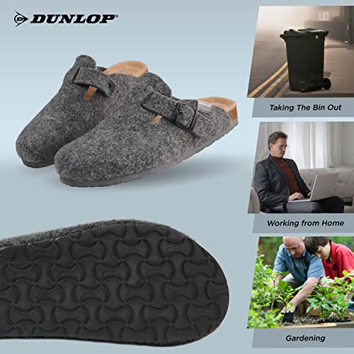 Dunlop Zapatillas Hombre Casa, Pantuflas Hombre Abiertas, Babuchas Hombre Con Forma De Zueco 41-47 (44 EU, Gris oscuro, numeric_44)