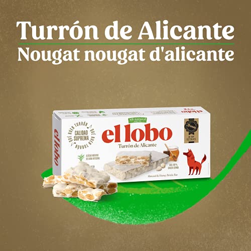 El Lobo - Pack Familiar "All-Natural" Contiene Turrón Blando Jijona 250G, Turrón Duro Alicante 250G y Turrón Blando Yema Tostada 200G, Almendra, Total 700 G - desde el almendro a tu Mesa
