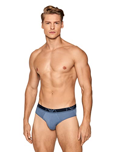 Emporio Armani Monograma Calzoncillos, Hombre, Azul (Marine/Abyss/Aviation), XL
