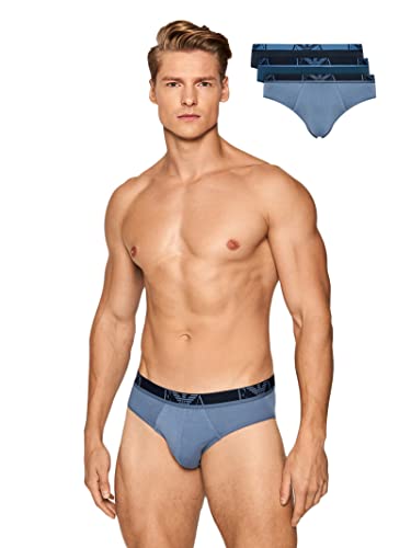 Emporio Armani Monograma Calzoncillos, Hombre, Azul (Marine/Abyss/Aviation), XL