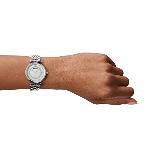 Emporio Armani Reloj Analógico para Mujer de Cuarzo AR1908 Plata