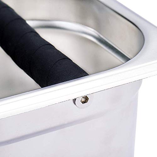 Enzege Caja para Vaciar el Café, Caja de Café de Acero Inoxidable, Contenedor de Posos de Café Cajón, Accesorios de Cafeteras Domésticas y Profesionales