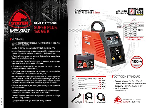 Equipo de soldadura inverter, SUPER PLUS 160 GEK