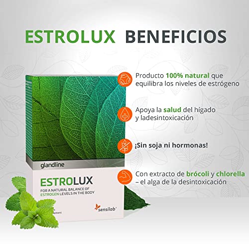 EstroLux Cápsulas de Estrógeno - Producto Natural, sin Soja ni Hormonas - 7 Potentes Ingredientes - 2x60 Cápsulas por Sensilab
