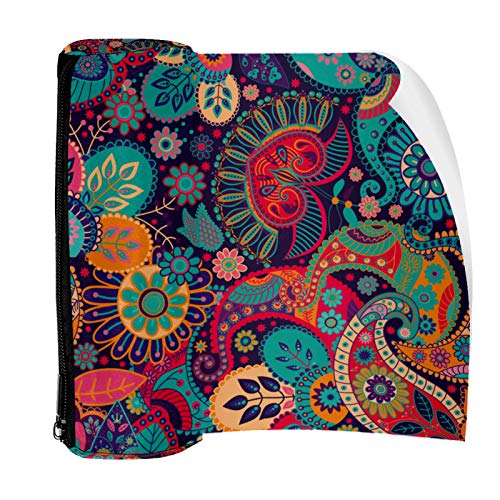 Estuche colorido con estampado floral étnico de cachemira, organizador de monedas, organizador de maquillaje, bolsa de cosméticos para mujeres, adolescentes, niñas y niños