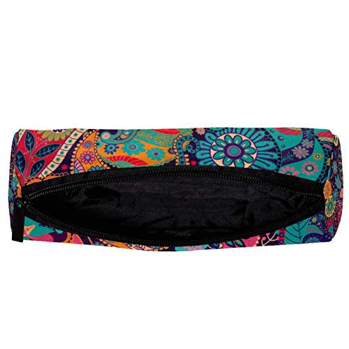 Estuche colorido con estampado floral étnico de cachemira, organizador de monedas, organizador de maquillaje, bolsa de cosméticos para mujeres, adolescentes, niñas y niños