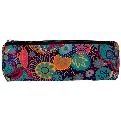 Estuche colorido con estampado floral étnico de cachemira, organizador de monedas, organizador de maquillaje, bolsa de cosméticos para mujeres, adolescentes, niñas y niños