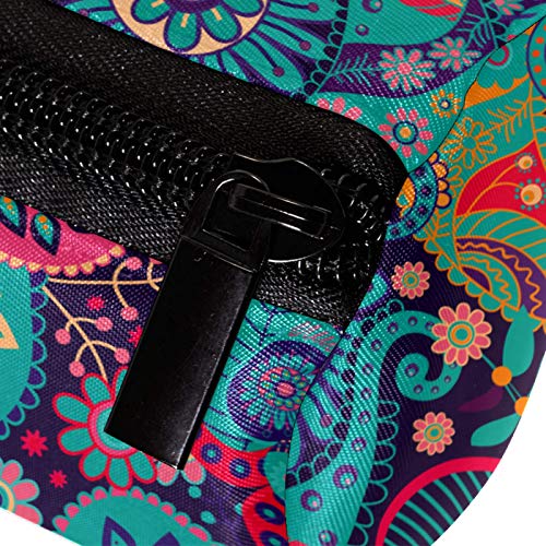 Estuche colorido con estampado floral étnico de cachemira, organizador de monedas, organizador de maquillaje, bolsa de cosméticos para mujeres, adolescentes, niñas y niños