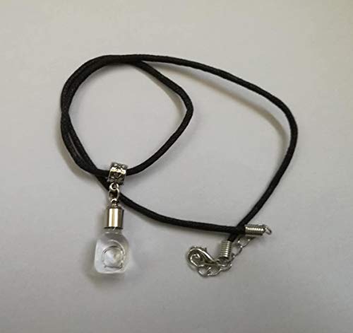 Eurofusioni Agua Bendita Virgen de Fátima - Vial de Vidrio Colgante con Collar - Colgante: h 3.7 cm