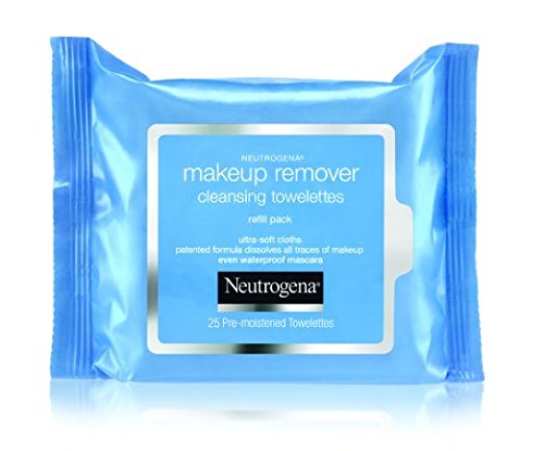 Eutrogena Toallas de limpieza de maquillaje, paquete de recarga, 25 unidades