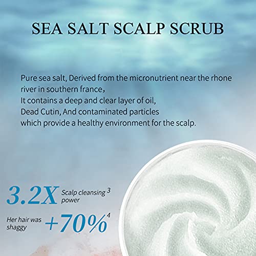 Exfoliante para el Tratamiento del Cuero Cabelludo con Sal Marina, Crema Exfoliante para el Tratamiento del Cuero Cabelludo Exfoliante de Masaje Hidratante para el Cuero Cabelludo para Todo Tipo de Pi