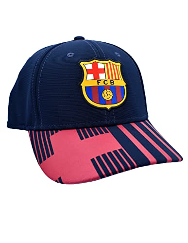 FC. Barcelona Gorra Barça Cross Color Marino - Producto con Licencia - 100% Poliéster - Talla Adulto Ajustable L/XL