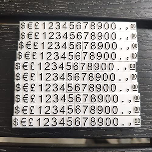 feedal Price Tags Cubos de visualización de precios Bloque de precio de venta de etiquetas de contador de números ajustables 170 piezas para joyería Reloj Anillo Dollar Precios Show Kit, Blanco